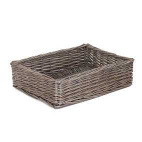 Red Hamper PT079 Wicker Large Antique Wash Straight Sided Tray