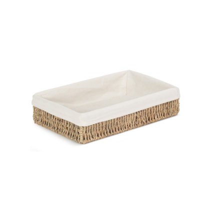 Red Hamper PT080L Seagrass Small Lined Rectangular Seagrass Tray