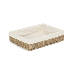Red Hamper PT082L Seagrass Large Lined Rectangular Seagrass Tray