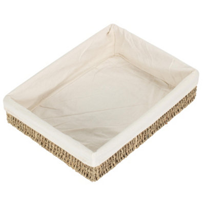 Red Hamper PT082L Seagrass Large Lined Rectangular Seagrass Tray