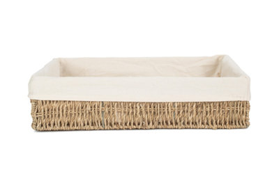 Red Hamper PT083L Seagrass Extra Large Lined Rectangular Seagrass Tray