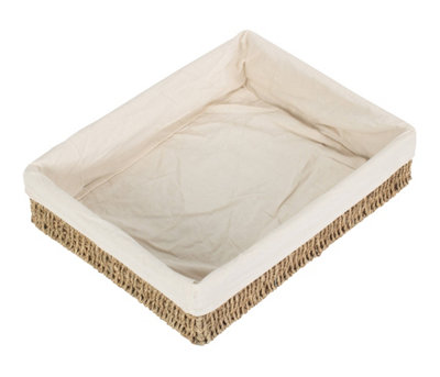 Red Hamper PT083L Seagrass Extra Large Lined Rectangular Seagrass Tray