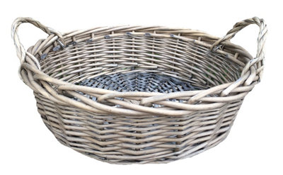 Red Hamper PT084 Wicker Large Round Antique Wash Display Tray