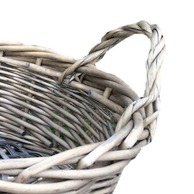 Red Hamper PT084 Wicker Large Round Antique Wash Display Tray