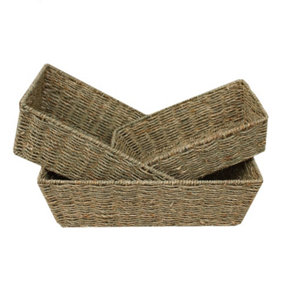 Red Hamper PT116-118 Seagrass Set of 3 Tapered Seagrass Trays