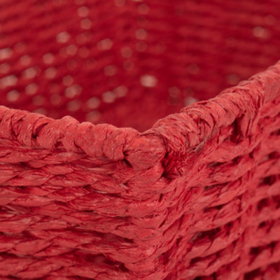 Red Hamper PT135 Paper Large Red Paper Rope Tray