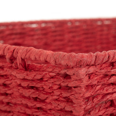 Red Hamper PT136 Paper Extra Large Red Paper Rope Tray