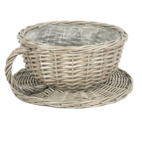 Red Hamper PT146 Wicker Antique Wash Tea Cup Basket