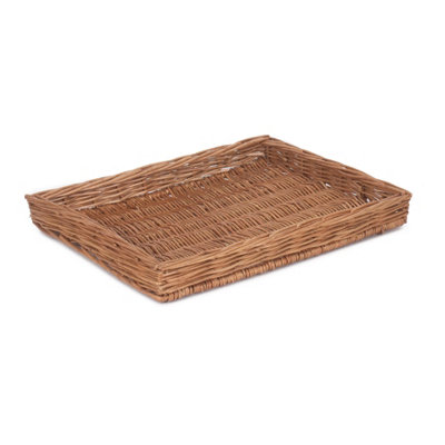 Red Hamper PT154 Wicker Light Steamed Flat Serving Tray