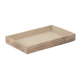 Red Hamper PT157 Wood Large Shallow Wooden Plinth Tray