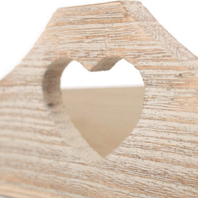 Red Hamper PT159 Wood Large Shallow Wooden Heart Cut Out Tray