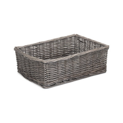 Red Hamper PT164 Wicker Large Antique Wash Finish Wicker Tray