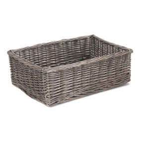 Red Hamper PT165 Wicker Extra Large Antique Wash Finish Wicker Tray