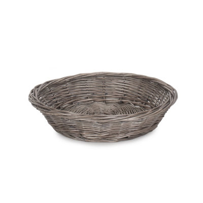 Red Hamper PT173 Wicker Small Antique Wash Round Packing Tray
