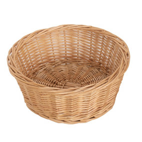 Red Hamper PT174  24cm Round Buff Willow Tapered Wicker Tray