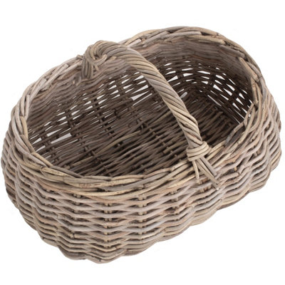 Red Hamper Grey Large Rectangular Rattan Hallway Log Basket - Compare