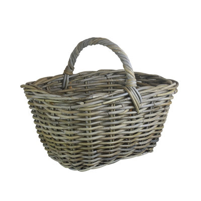 Red Hamper RA006 Grey Rattan Kindling Log Basket Price Comparisons | Compare The Build
