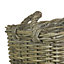 Red Hamper RA008/2 Rattan Medium Square Grey Rattan Log Basket