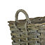 Red Hamper RA009/1 Rattan Small Rectangular Grey Rattan Hallway Log Basket
