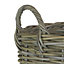 Red Hamper RA010/1 Rattan Medium Tall Round Fireside Grey Rattan Log Basket