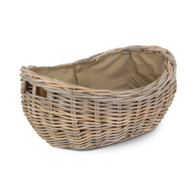 Red Hamper RA026/1 Rattan Small Boat Shaped Rattan Log Basket with Hessian Lining Price Comparisons | Compare The Build