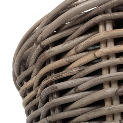 Red Hamper RA031 Rattan Set of 2 Tapered Rattan Round Planter with ...