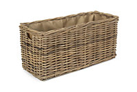 Red Hamper RA038 Rattan Small Under Bench Basket With Cordura Lining