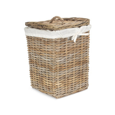 Red Hamper RA044 Rattan Small Square Rattan Laundry Basket