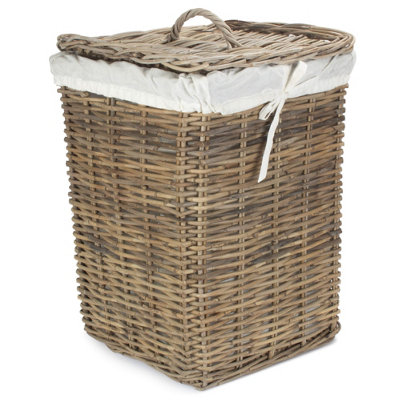 Red Hamper RA045 Rattan Large Square Rattan Laundry Basket