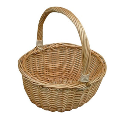 Cesta De La Compra De Mimbre Buff Hollander - Marrón, 24x28x14 Cm - Natural Y Sostenible