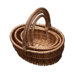 Red Hamper S009/HOME Wicker Set of 3 Oval Gift Shopping Baskets