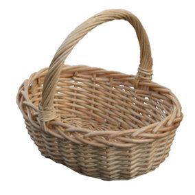 Red Hamper S015/HOME Wicker Childs Oval Shopping Basket