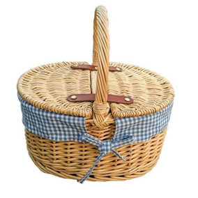 Red Hamper S022/HOME Wicker Childs Picnic Basket with Blue lining