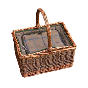 Red Hamper S026C/HOME Wicker Deluxe Butchers Picnic Basket with Fitted Cooler