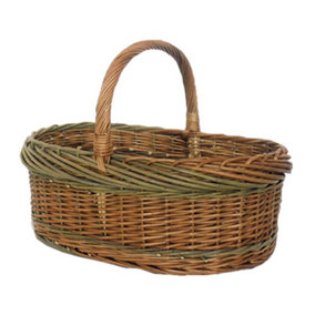 Red Hamper S031/HOME Wicker Green Willow Norfolk Shopping Basket
