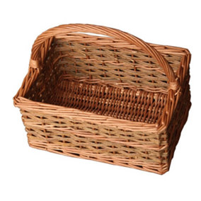 Red Hamper S045/HOME Wicker Small Rustic Rectangular Shopping Basket