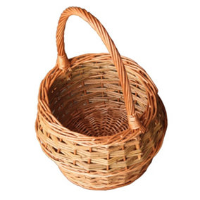 Red Hamper S046/HOME Wicker Small Rustic Egg Shopping Basket