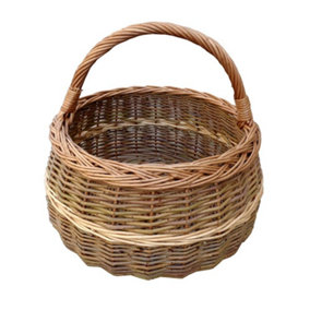 Red Hamper S055/HOME Wicker Round Shallow Shopping Basket