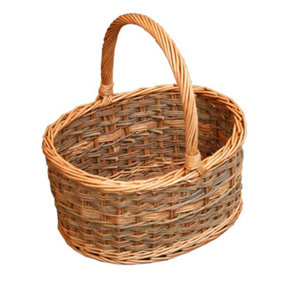 Red Hamper S061/HOME Wicker Yorkshire Oval Shopping Basket