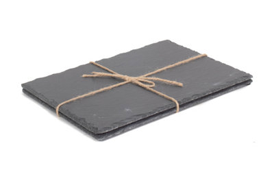 Red Hamper SL006 Slate Drinks Large Rectangular Slate Place Mat Set 2