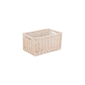 Red Hamper ST002-02 Wicker White Wash Storage Open Basket Medium