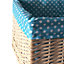 Red Hamper ST002B-03 Wicker Blue Spotty Lined Open Storage Basket Large