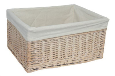 Red Hamper ST002W/4 Wicker Extra Large White Lined Storage Basket