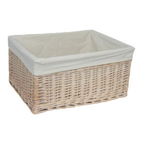 Red Hamper ST002W/4 Wicker Extra Large White Lined Storage Basket