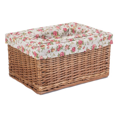 Red Hamper ST018R Wicker Set of 4 Double Steamed Garden Rose Willow Storage Baskets