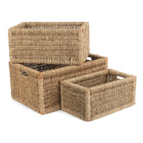 Red Hamper ST022-024 Seagrass Set of 3 Seagrass Storage Basket