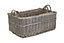 Red Hamper ST036 Wicker Shallow Antique Wash Storage Basket Set of 3
