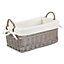 Red Hamper ST036W/1 Wicker Small Shallow Lined Antique Wash Storage Basket