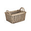 Red Hamper ST055-057 Wicker Set of Three Antique Wash Finish Handled Unlined Storage Basket