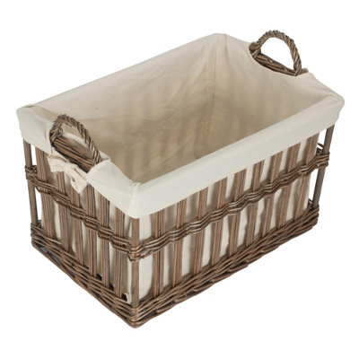 Red Hamper ST080/1 Wicker Small Malmo Openwork Laundry Storage Basket